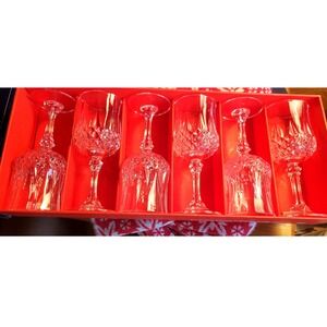 Cristal d'Arques Longchamp Wine Glasses Set of 6 Clear Lead Crystal 25cl France